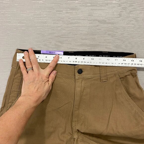 CAT Caterpillar Utility Work Pants Mens 30 x 30 Brown Flex Waistband Cell Pocket - Picture 11 of 15